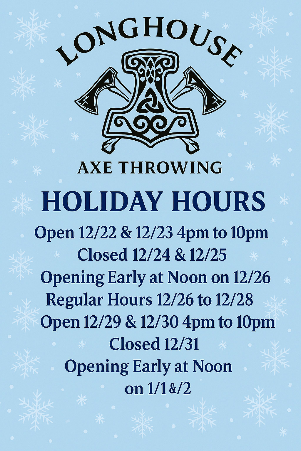holiday hours